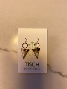 Gold Dangle Triangle Earrings
