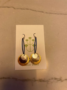 Gold & Silver earrings w/ round circles