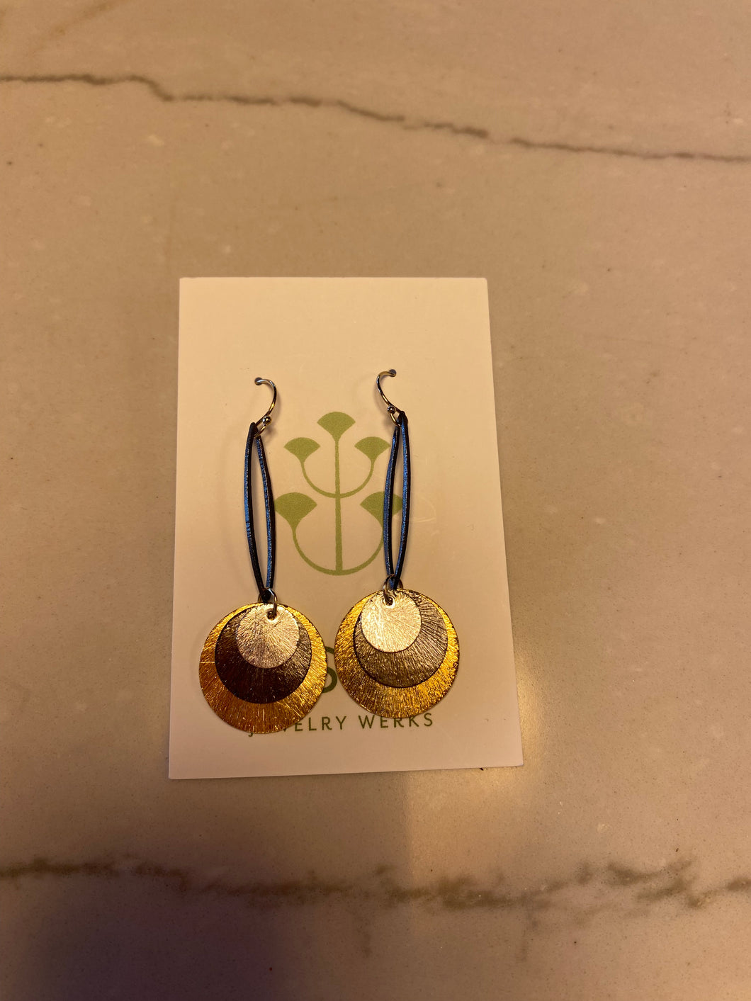Gold & Silver earrings w/ round circles