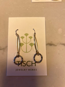 Gold Dangle Earrings w/ Silver circles