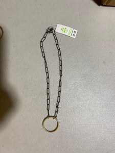 Silver Chain necklace w/ Gold Circle