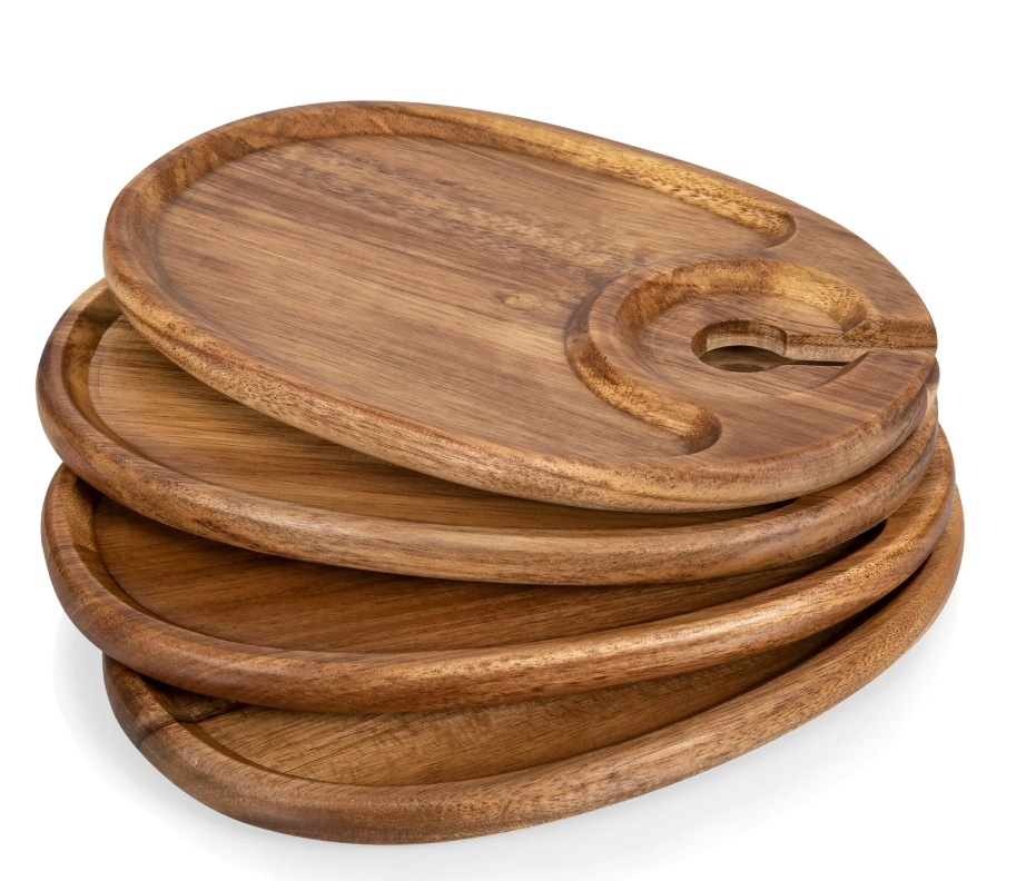 Wine Appetizer Plates - Set of 4