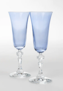 Estelle Regal Flutes with Clear Stem - Set of 2