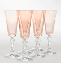 Load image into Gallery viewer, Estelle Regal Flutes with Clear Stem - Set of 6