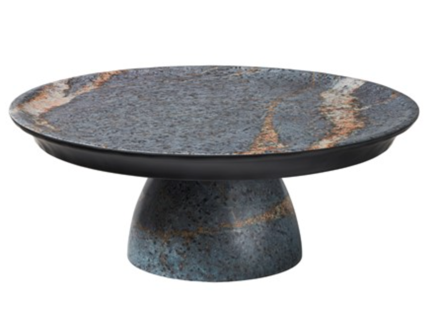 Limestone 12.5 in Dia. x 4.75 in H. Cake Stand
