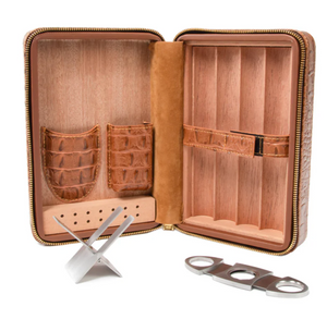 Cain Croco Cigar Travel Case
