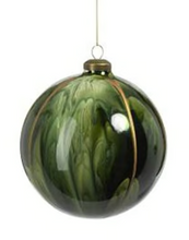 Load image into Gallery viewer, Shiney Green Water Color Glass Ornament
