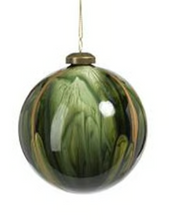 Load image into Gallery viewer, Shiney Green Water Color Glass Ornament
