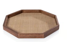 Load image into Gallery viewer, Mango Wood Trays w/ Rattan Inlay