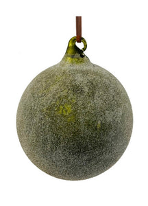 Glass Ball Green Sugared Ornament