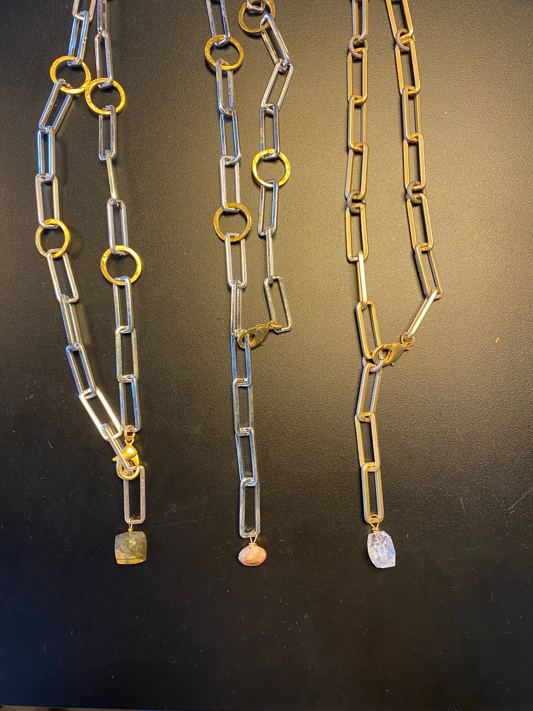 Long LG Chain Necklace w/ Stone