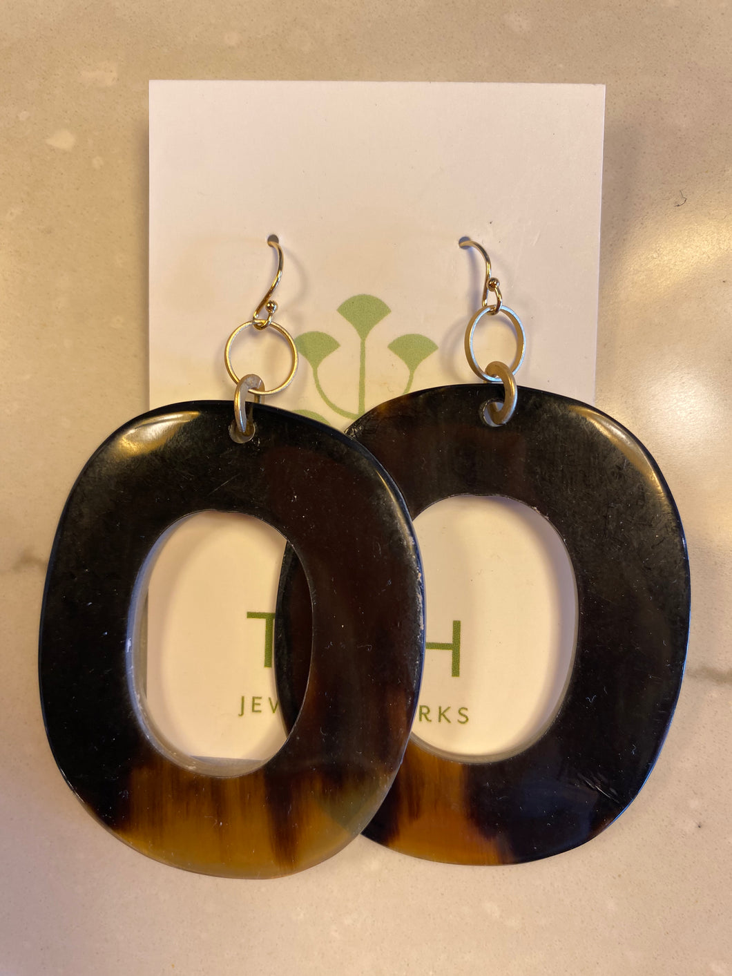 Brown Hoop Acrylic Earrings