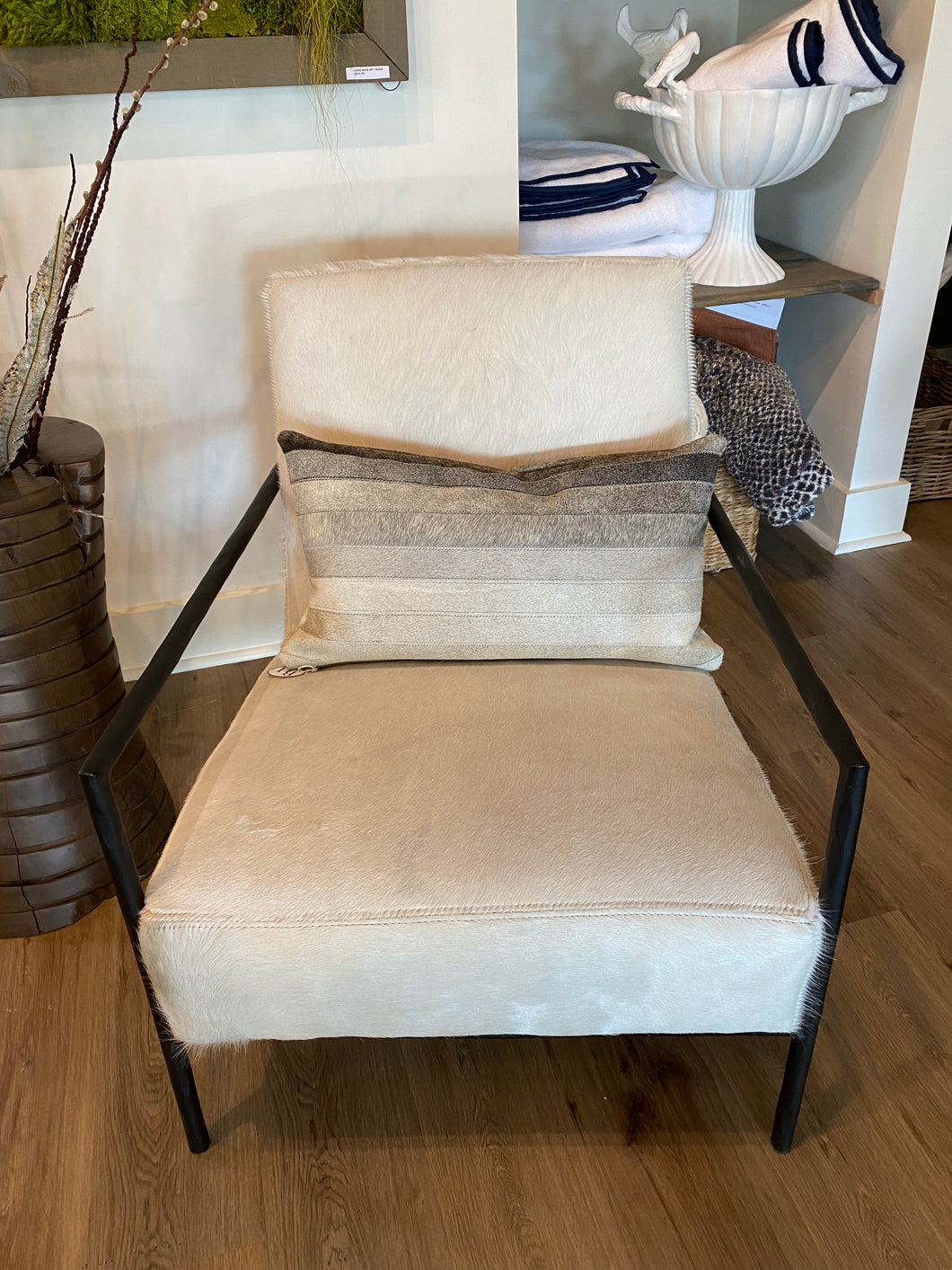 LEE White Hide Chair