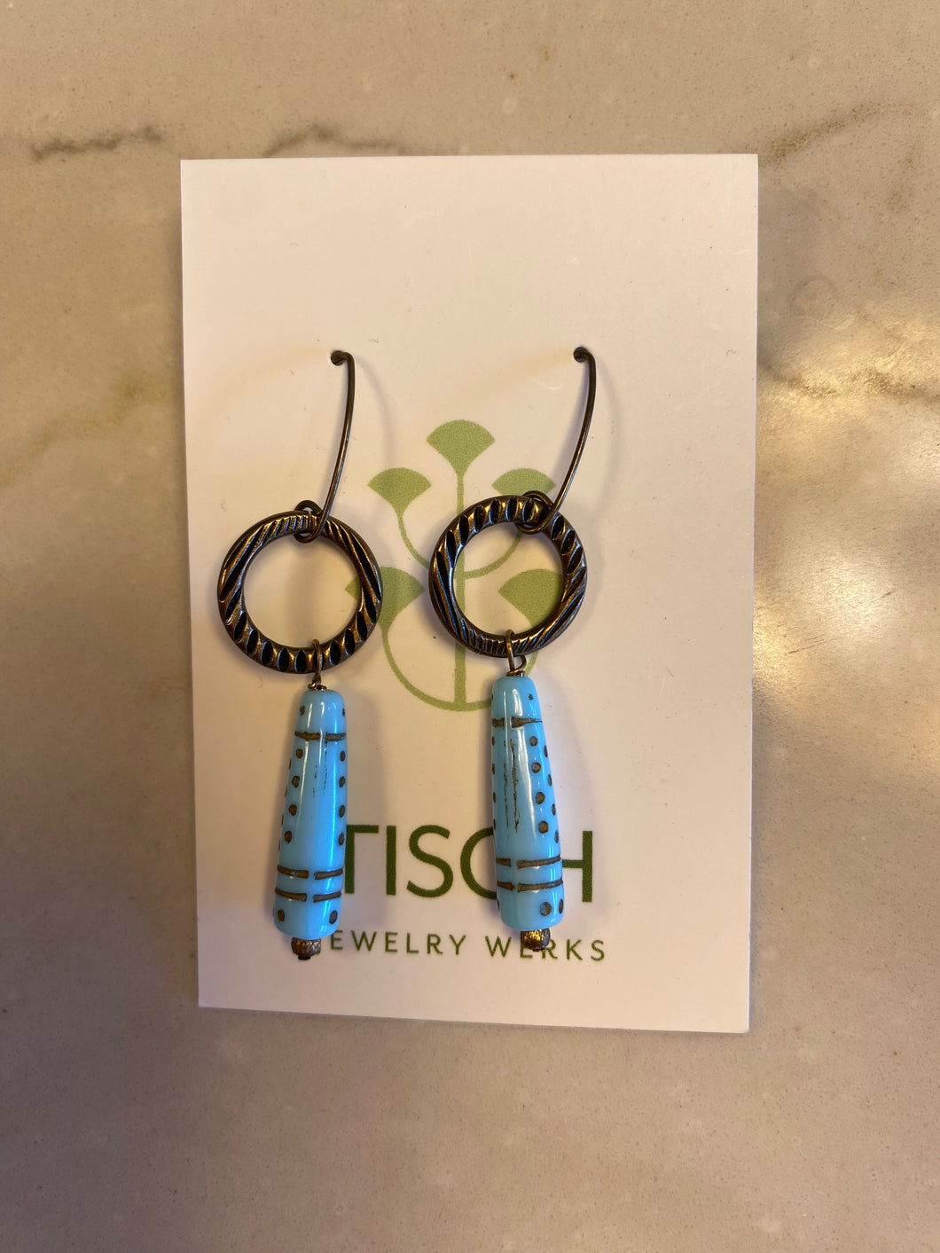 Aqua Dangle Earrings
